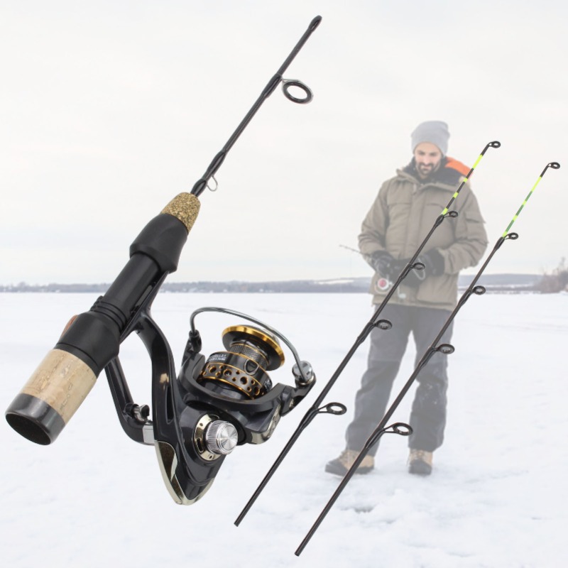 Ice Fishing Reel - 60Cm 2 Ujung Joran Gulungan Kombo