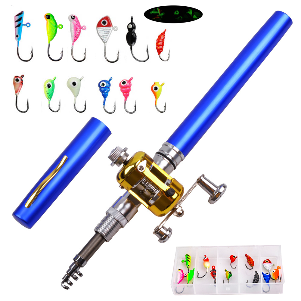 Ice Fishing Reel - Joran pancing es Mini, tongkat pancing