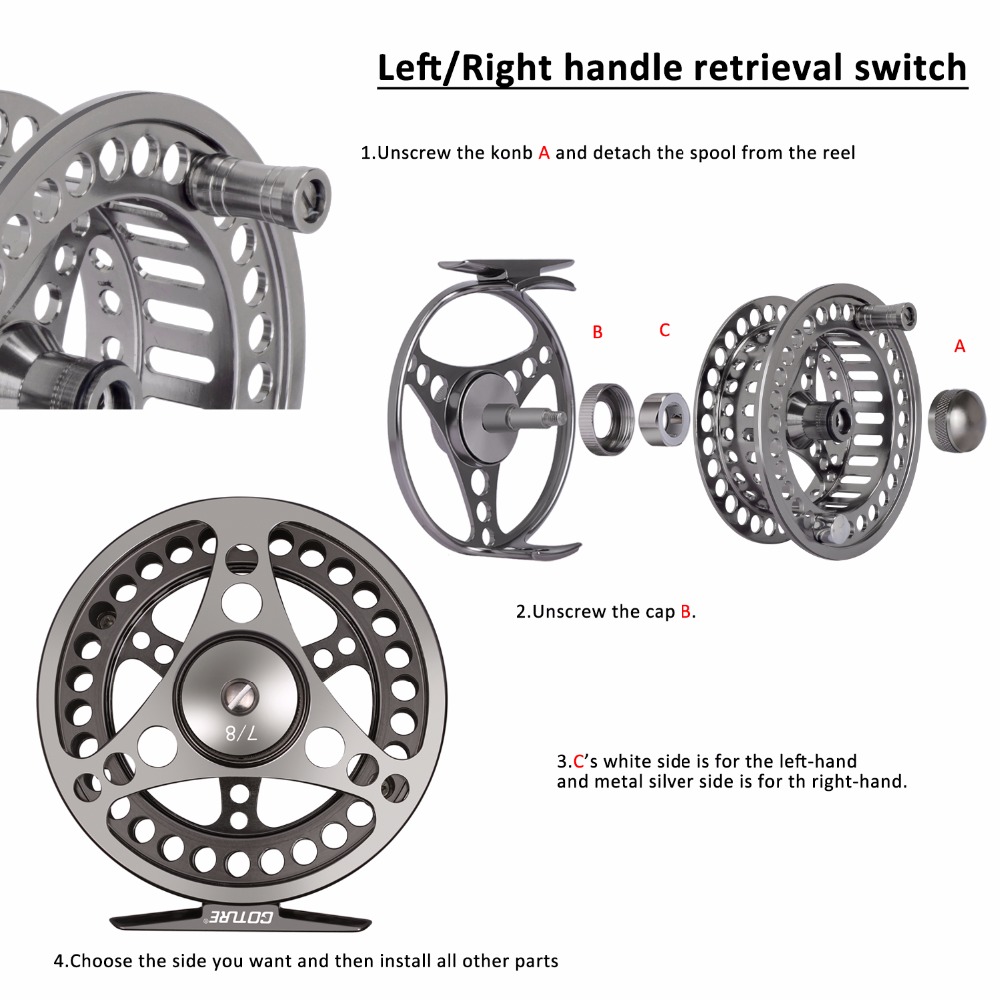Goture Fly Reel pancing 3/4 5/ - Reel Spare Spool ulasan dan harga