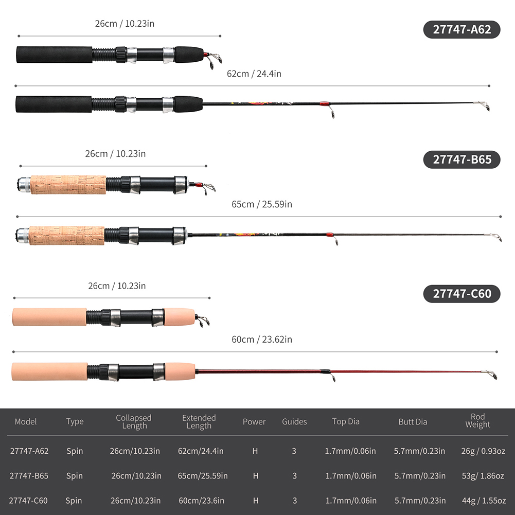 1 Set Joran Pancing dengan Ree - Ice Fishing Reel ulasan dan harga