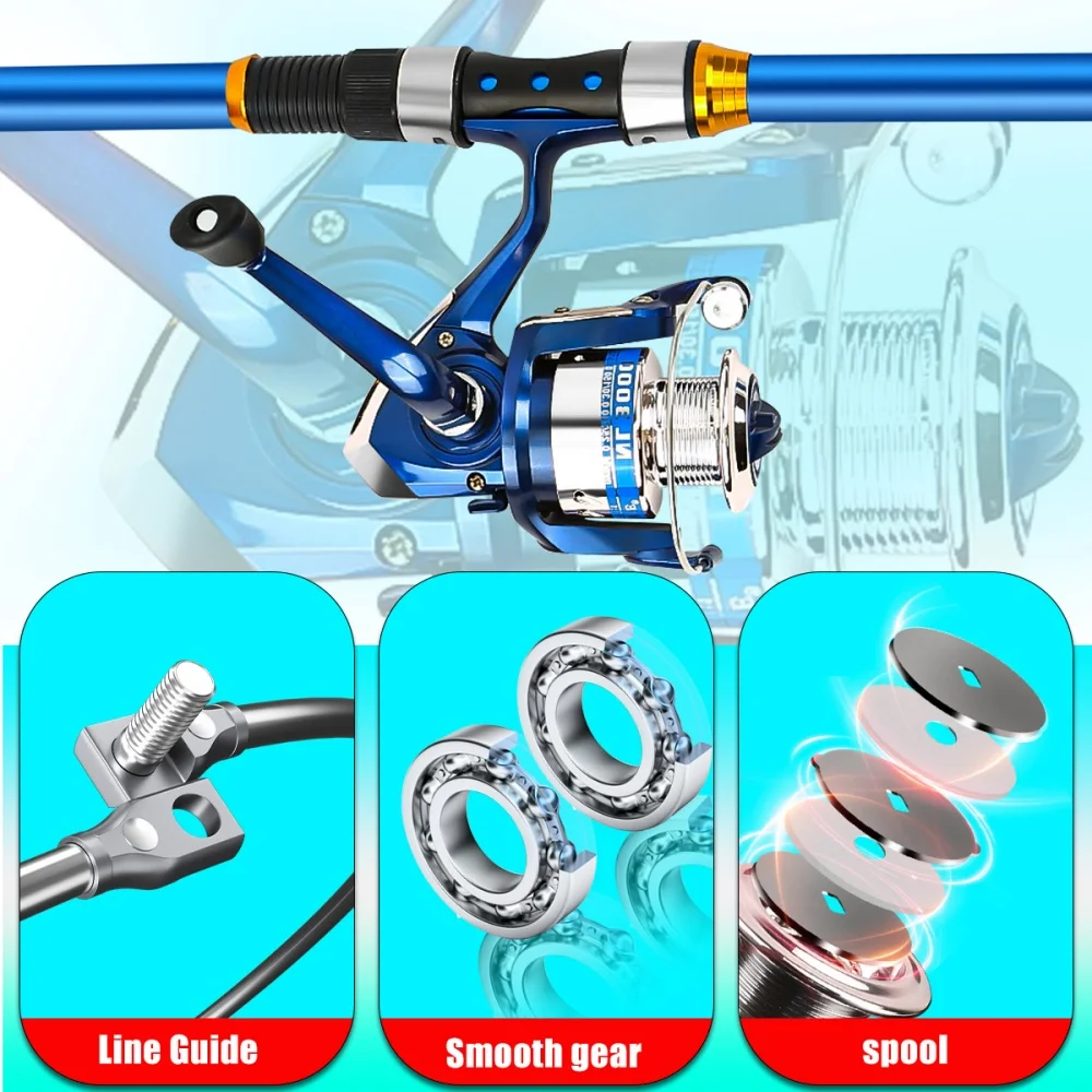 Set Joran Pancing Serat Kaca T - Spincast Reel ulasan dan harga